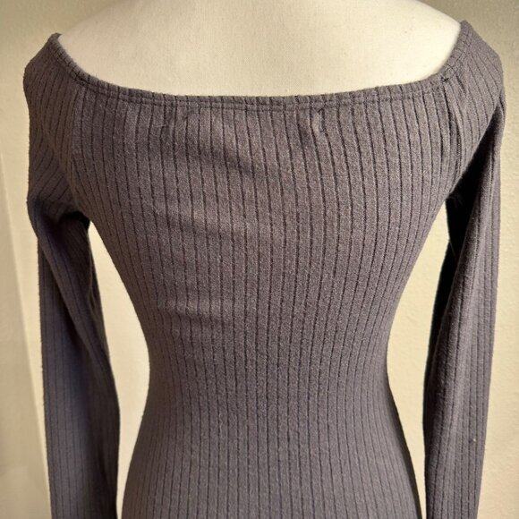Urban outfitters Silence + Noise Womens Midi Dress Gray S Cosy Off Shoulder - Picture 13 of 15